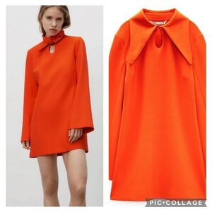 Zara Orange A-Line Dress